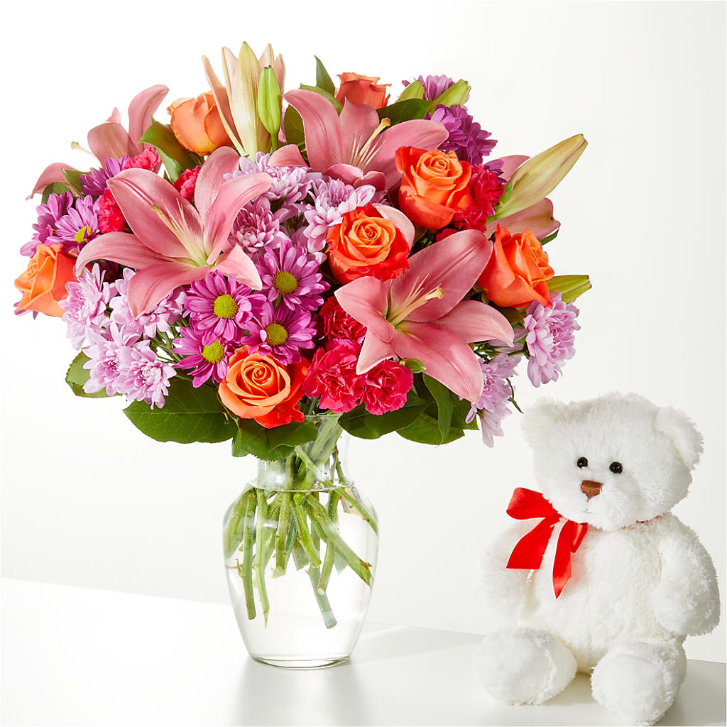 One and Only Bouquet and Bear Bundle – Sandy Run Sndwich Shop And Florist Llc, Gaston SC