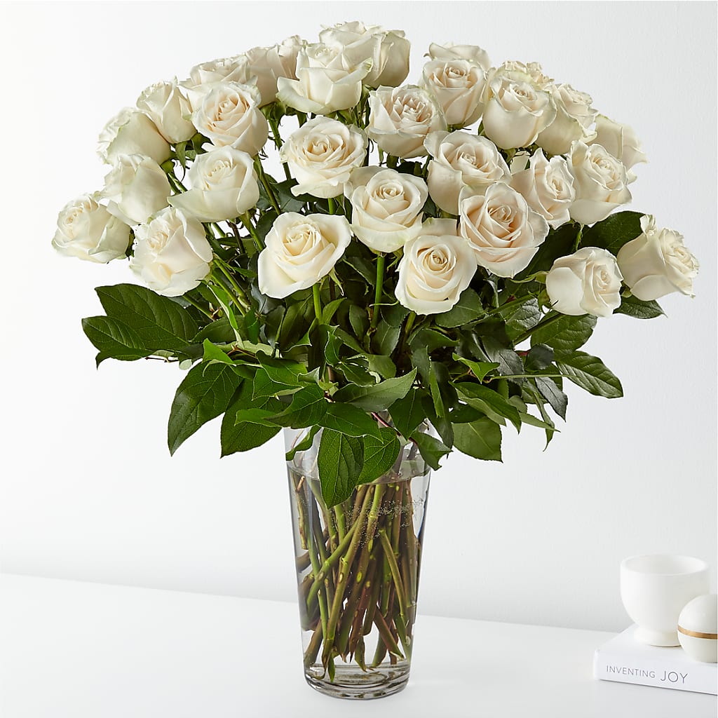 Long Stem White Rose Bouquet – Sandy Run Sndwich Shop And Florist Llc, Gaston SC