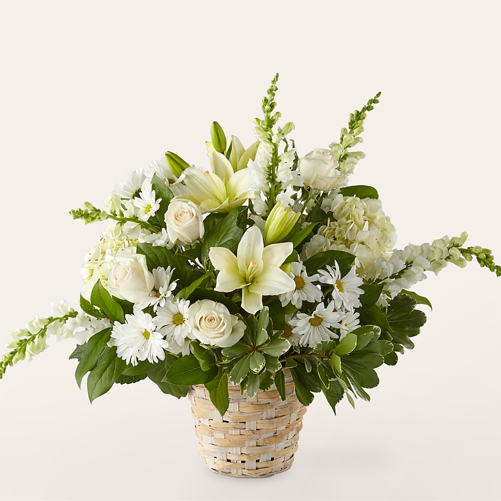 Ivory Elegance Floral Basket – Sandy Run Sndwich Shop And Florist Llc, Gaston SC