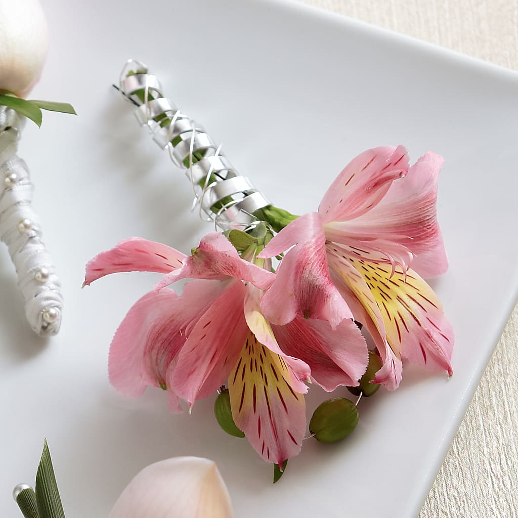 Pink Peruvian Lily Boutonniere – Sandy Run Sndwich Shop And Florist Llc, Gaston SC