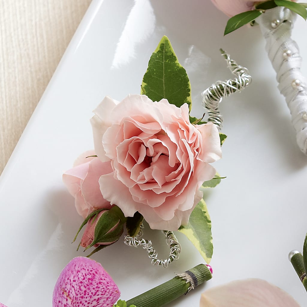 Pink Spray Rose Boutonniere – Sandy Run Sndwich Shop And Florist Llc, Gaston SC