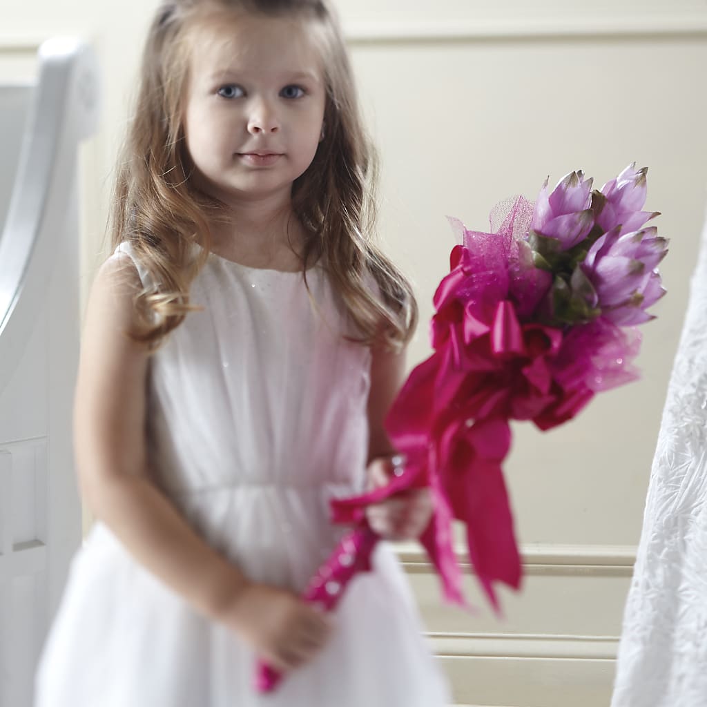 Sparkle Pink Flower Girl Bouquet – Sandy Run Sndwich Shop And Florist Llc, Gaston SC