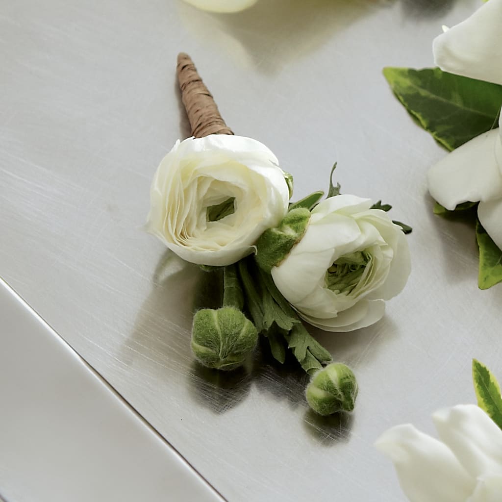 White Ranunculus Boutonniere – Sandy Run Sndwich Shop And Florist Llc, Gaston SC