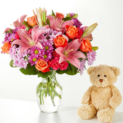 One and Only Bouquet and Bear Bundle –  Sandy Run Sndwich Shop And Florist Llc, Gaston SC