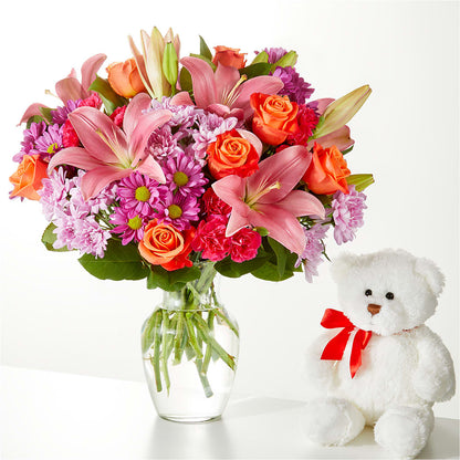 One and Only Bouquet and Bear Bundle –  Sandy Run Sndwich Shop And Florist Llc, Gaston SC