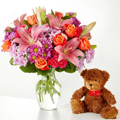 One and Only Bouquet and Bear Bundle –  Sandy Run Sndwich Shop And Florist Llc, Gaston SC