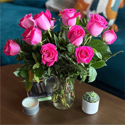 Long Stem Pink Rose Bouquet –  Sandy Run Sndwich Shop And Florist Llc, Gaston SC