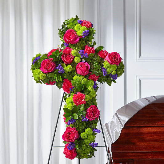 Tribute Rose Floral Cross –  Sandy Run Sndwich Shop And Florist Llc, Gaston SC
