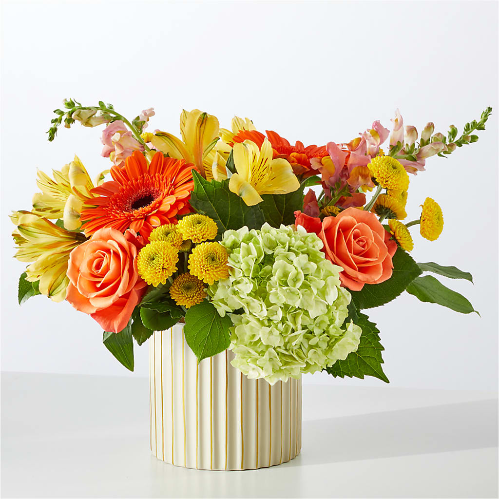 Autumn Sunshine Bouquet with Ivory Vase –  Sandy Run Sndwich Shop And Florist Llc, Gaston SC