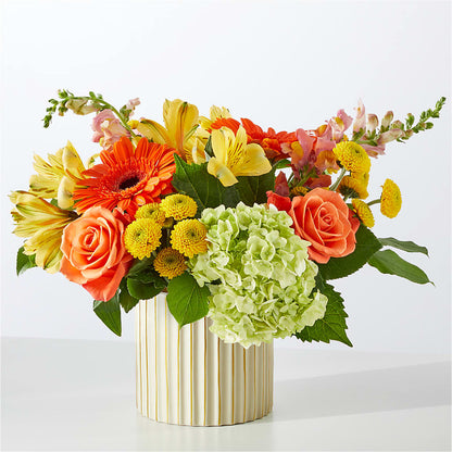 Autumn Sunshine Bouquet with Ivory Vase –  Sandy Run Sndwich Shop And Florist Llc, Gaston SC