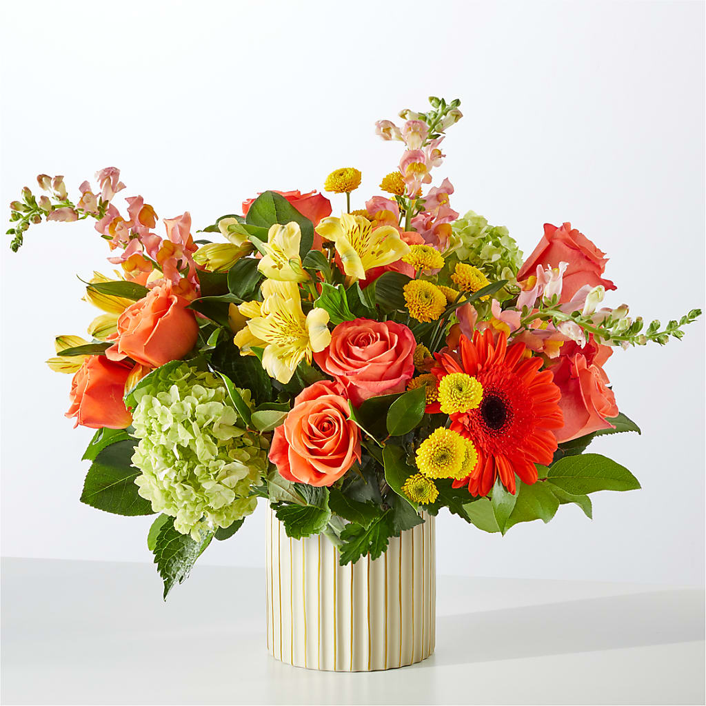 Autumn Sunshine Bouquet with Ivory Vase –  Sandy Run Sndwich Shop And Florist Llc, Gaston SC