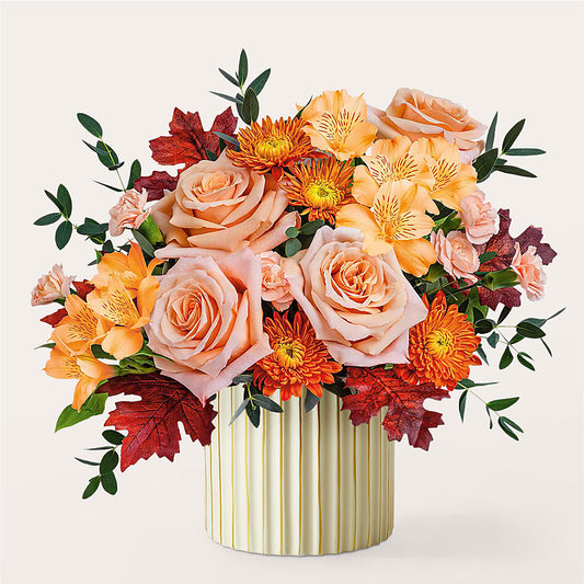 Spiced Latte Bouquet with Ivory Vase –  Sandy Run Sndwich Shop And Florist Llc, Gaston SC