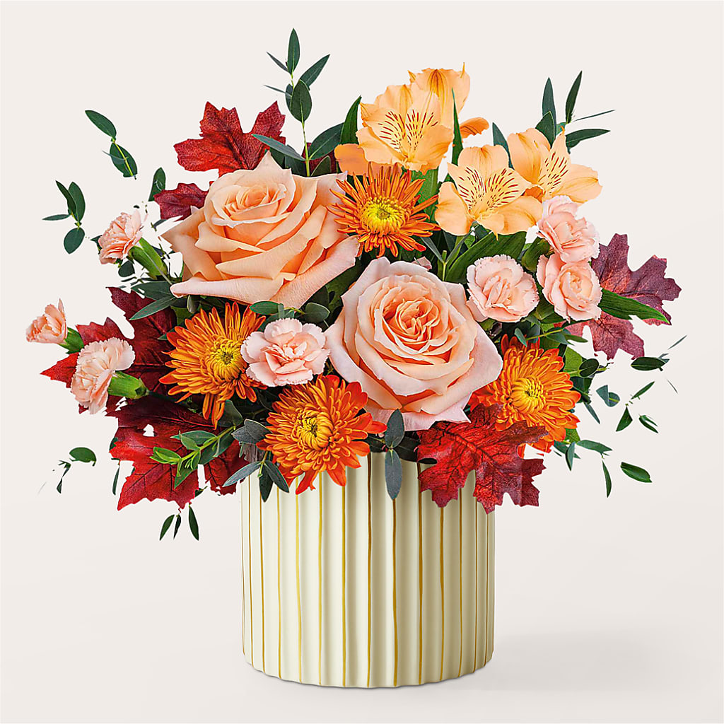 Spiced Latte Bouquet with Ivory Vase –  Sandy Run Sndwich Shop And Florist Llc, Gaston SC