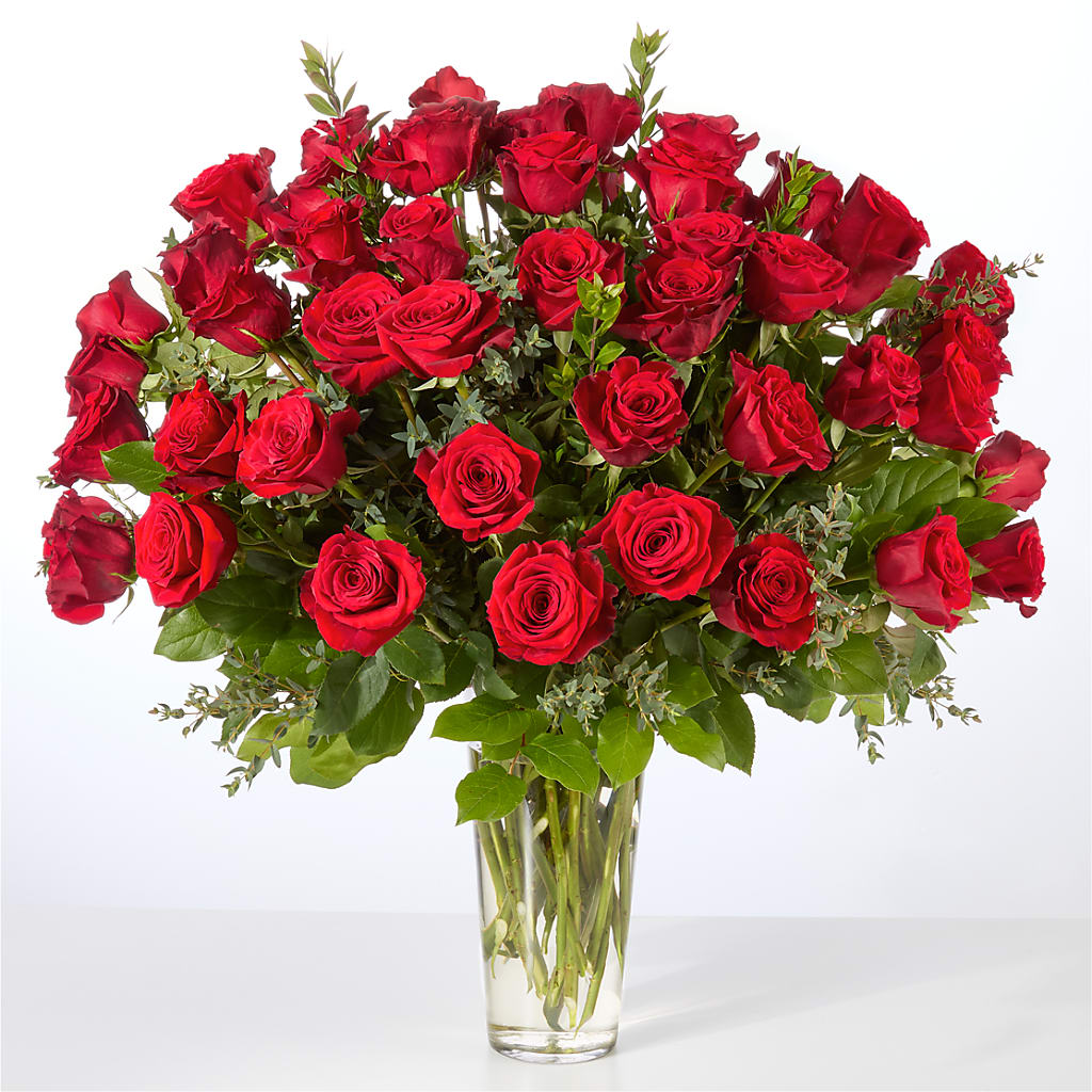 Forever Yours Fifty Stem Red Rose Bouquet –  Sandy Run Sndwich Shop And Florist Llc, Gaston SC