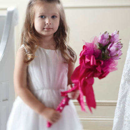 Sparkle Pink Flower Girl Bouquet –  Sandy Run Sndwich Shop And Florist Llc, Gaston SC