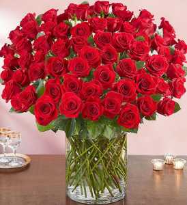 100 Premium Long Stem Red Roses